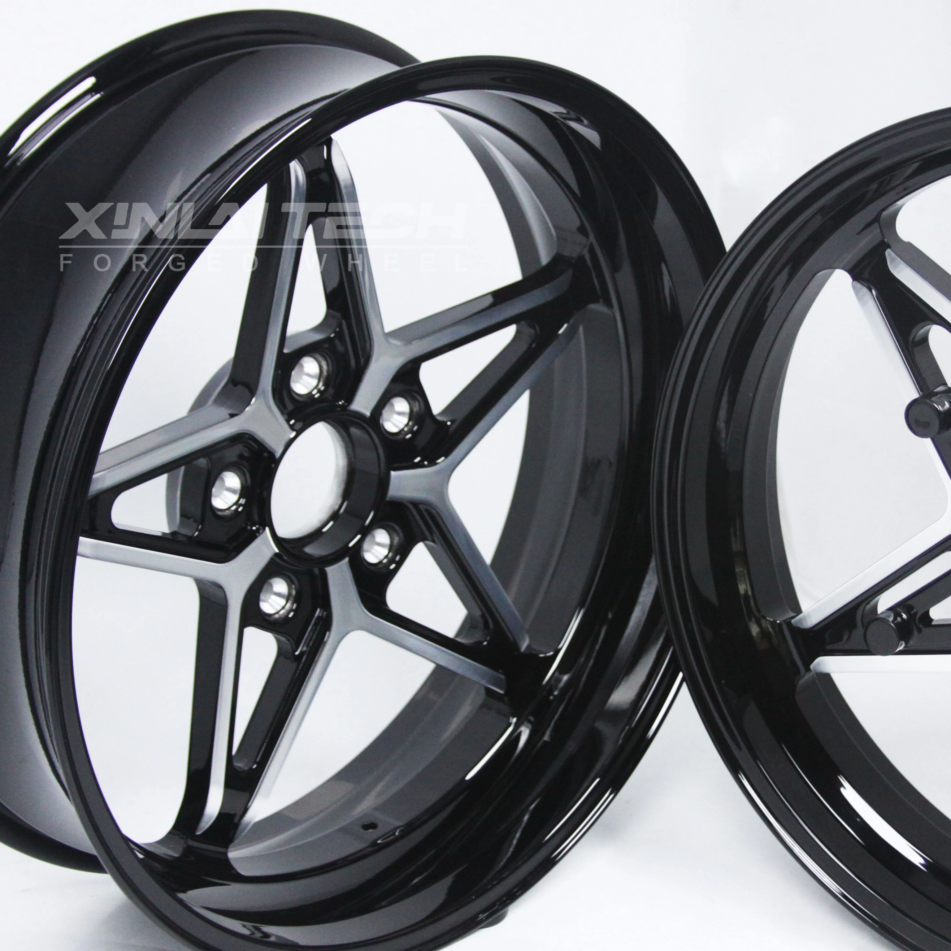 XL Glossy Black Finish Custom Forged Motorcycle Wheels Supermoto Sportbike Wheels Racing Motorcycles Anodized Forged Rims