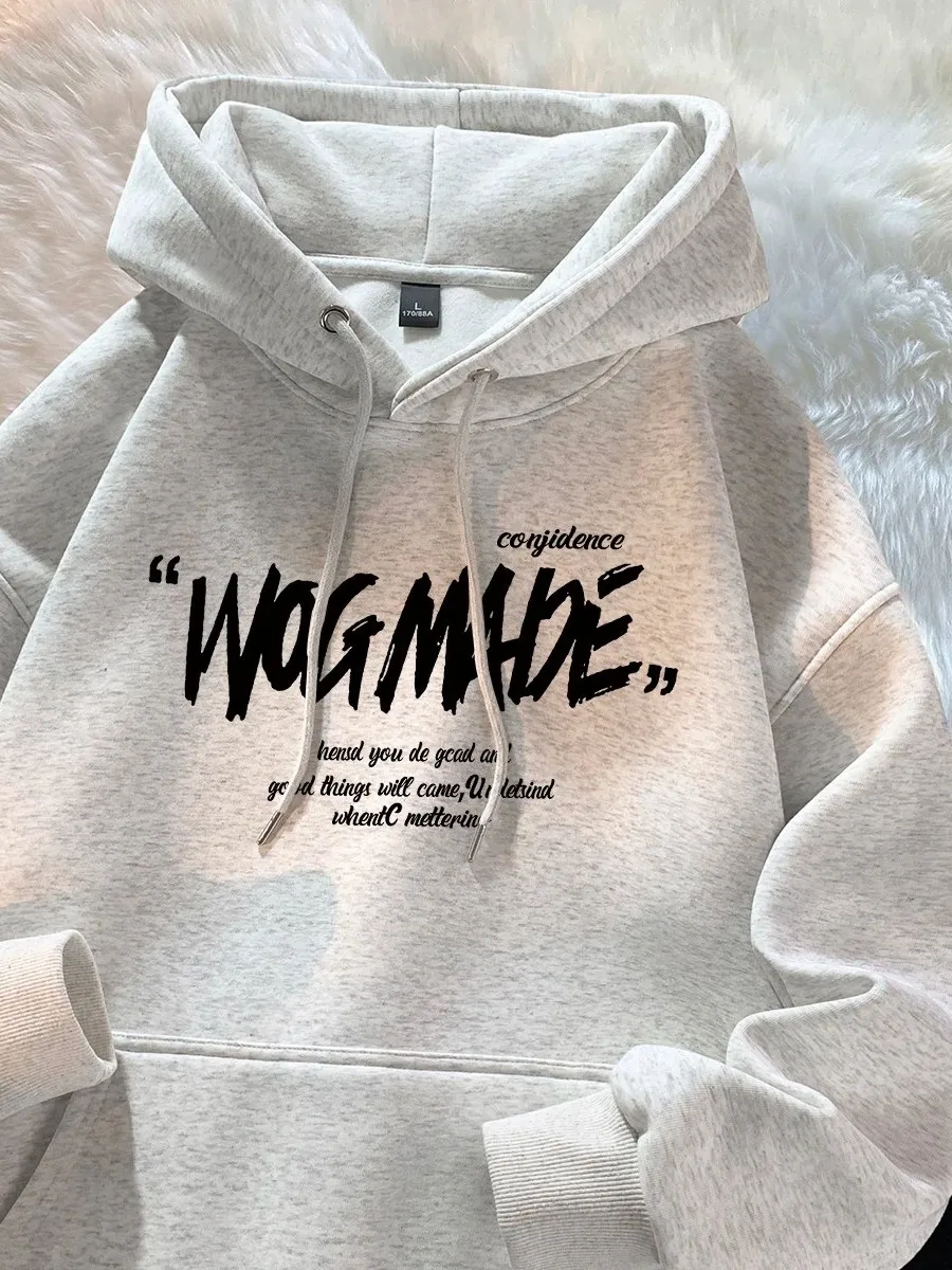 Moletom com Capuz ZOKER da Moda para Homens, Estilo Novo, Ajuste Solto, Forrado com Fleece para Outono e Inverno, Jaqueta Cas...
