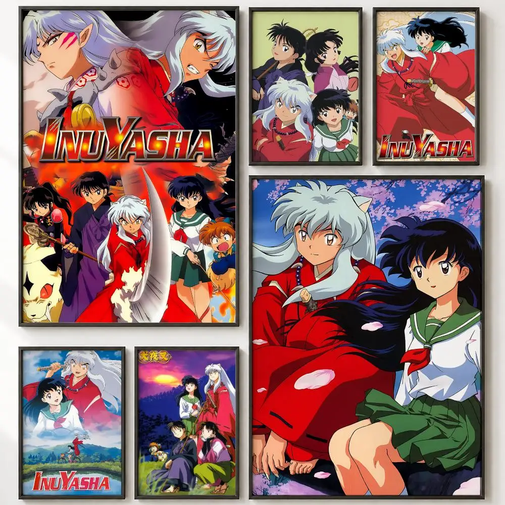 Anime InuYasha Poster HD poster wall art self-stick no-residue for home cafe office great gift