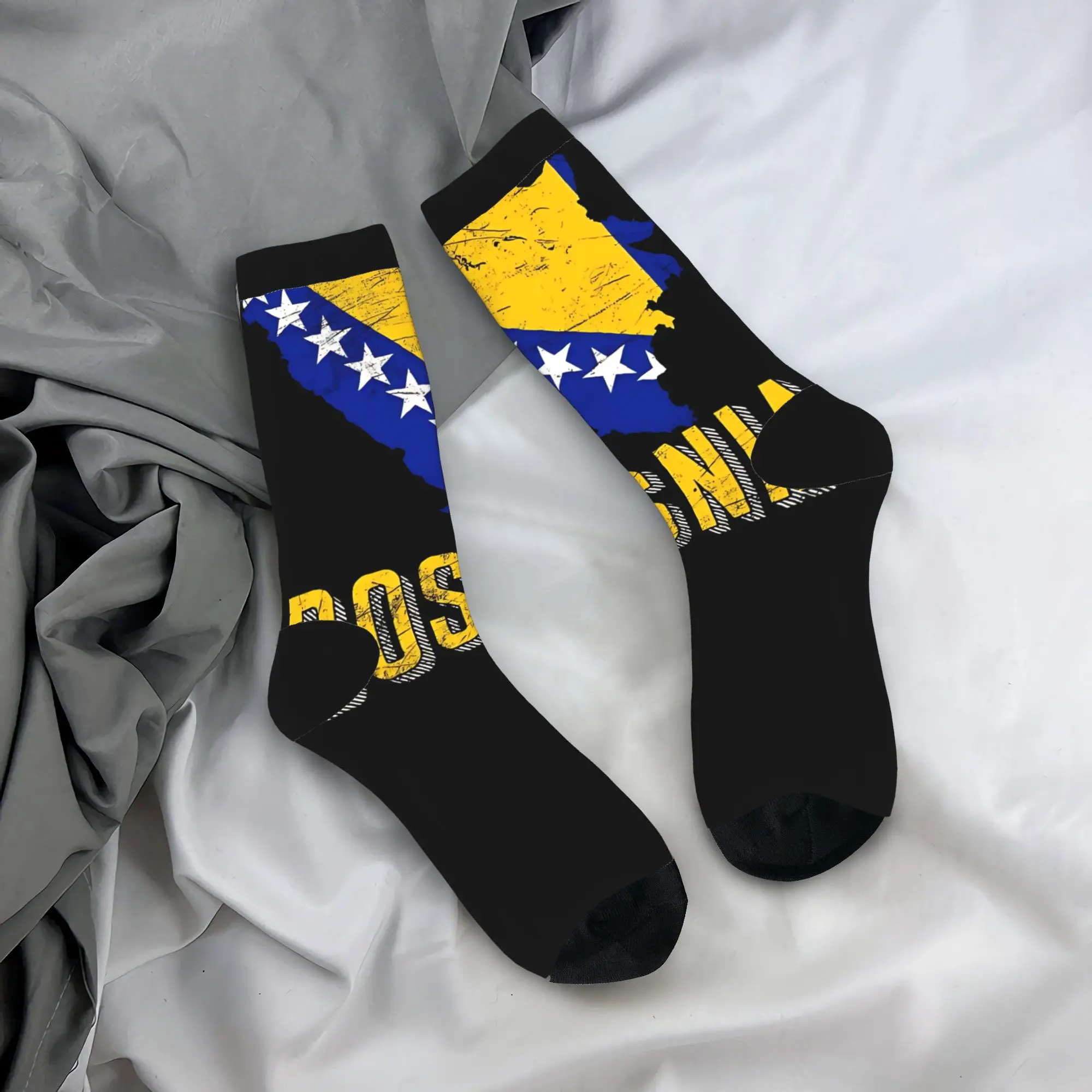 

Bosnia And Herzegovina Flag Socks Winter Stockings Funny Adults Men Medium Soft Socks Printed Cycling Non Slip Socks