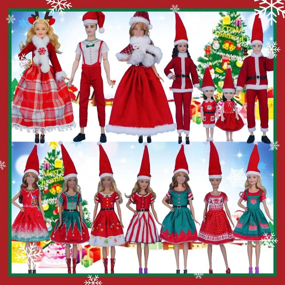 

11.8inch 11.8inch Doll Clothes 30cm Christmas Elfs Series Doll Christmas Dress Cute Beautiful Christmas Doll Clothes