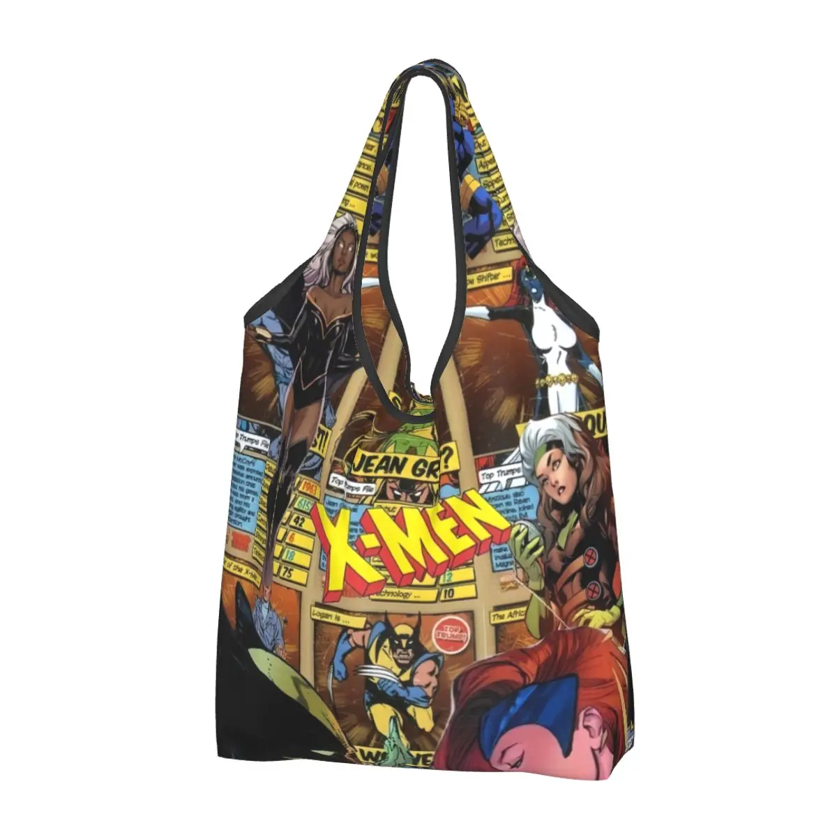 Custom Kawaii Printed Disney X-Men Marvel Film Shopping Tote Bags Portable Shoulder Shopper Handbag