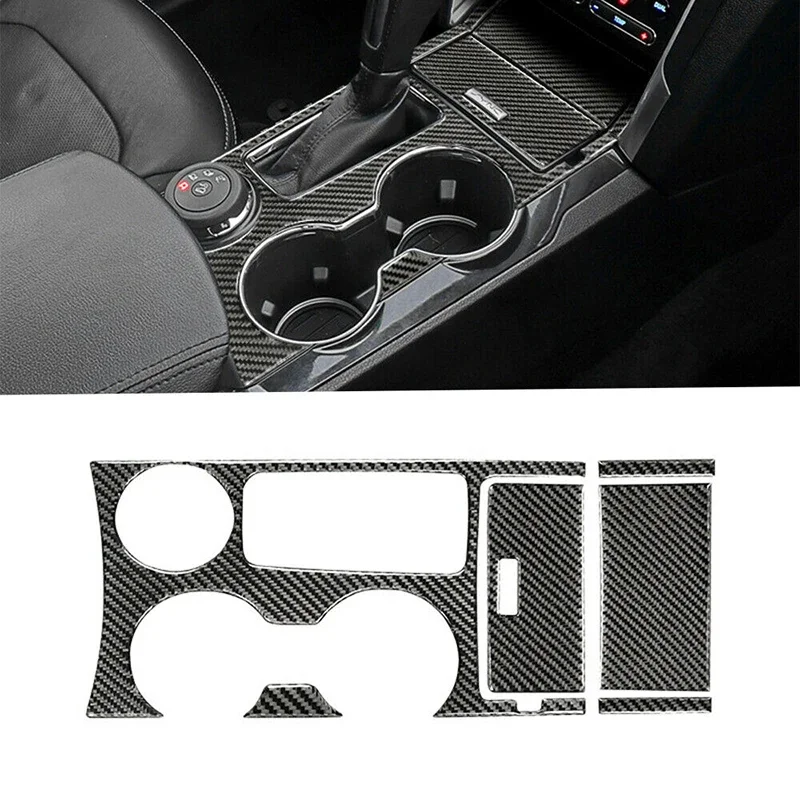 

For Ford Explorer 2013 2014 2015 2016 2017 2018 2019 Car Interior Gear Shift Box Panel Cover Trim Sticker Real Carbon Fiber