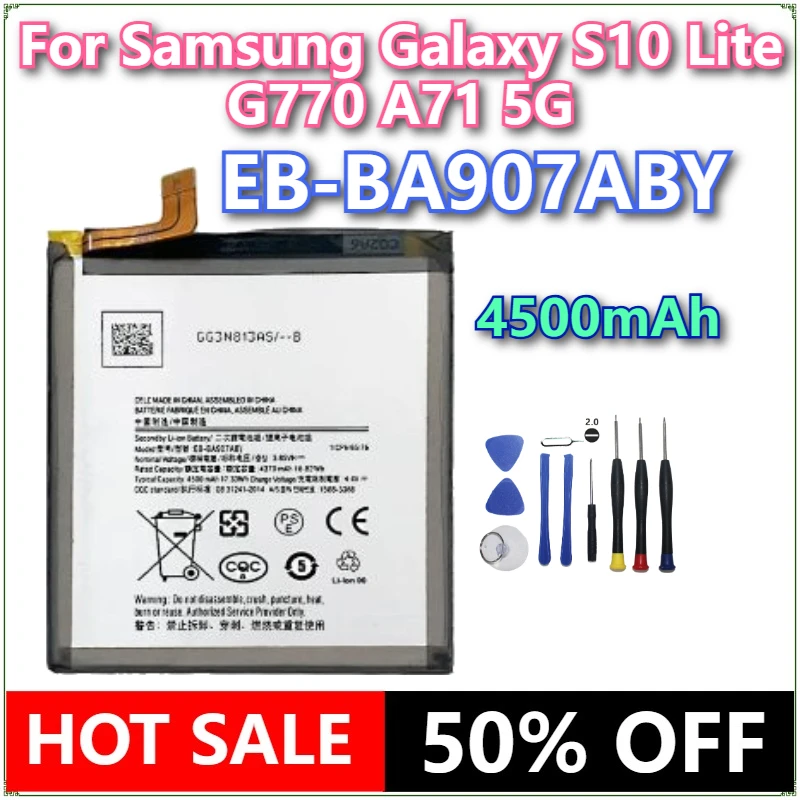 

Brand New EB-BA907ABY 4500mAh Mobile Phone Battery For Samsung Galaxy S10 Lite/G770 A71 5G + tools