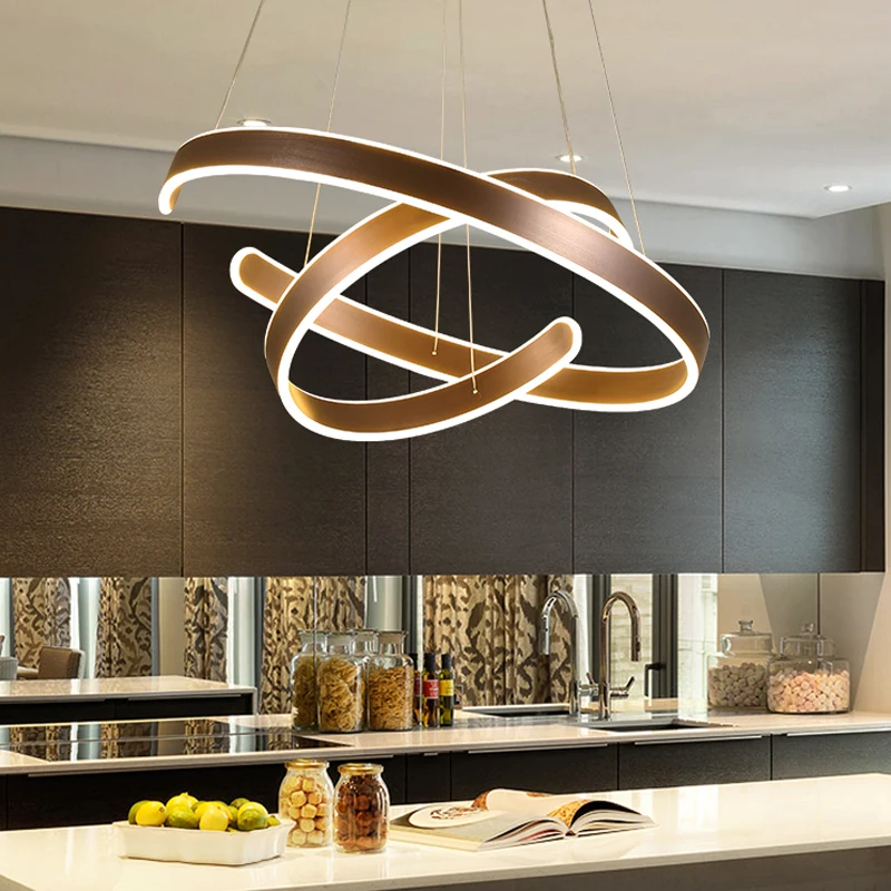 

Nordic Geometric Chandelier Modern Simple Black Browm White and Golden Lamp For Living Dining Room Kitchen Lighting Fixtures