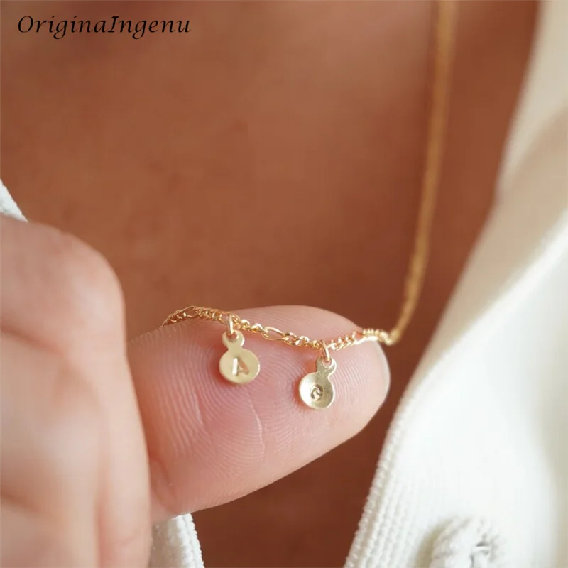 Personalized Letter Pendant 14K Gold Filled Initial Necklace Handmade Custom Engraved Letter Pendant Hypoallergenic Necklace