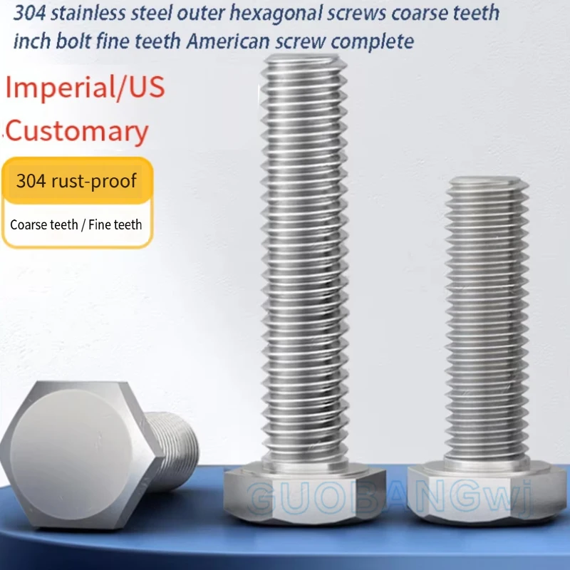 

1/2 5/8 5/16 3/8-1/4 3/16 304 Stainless Steel Left-Hand Thread External Hexagonal Screw External Hexagonal Reverse Thread Bolt