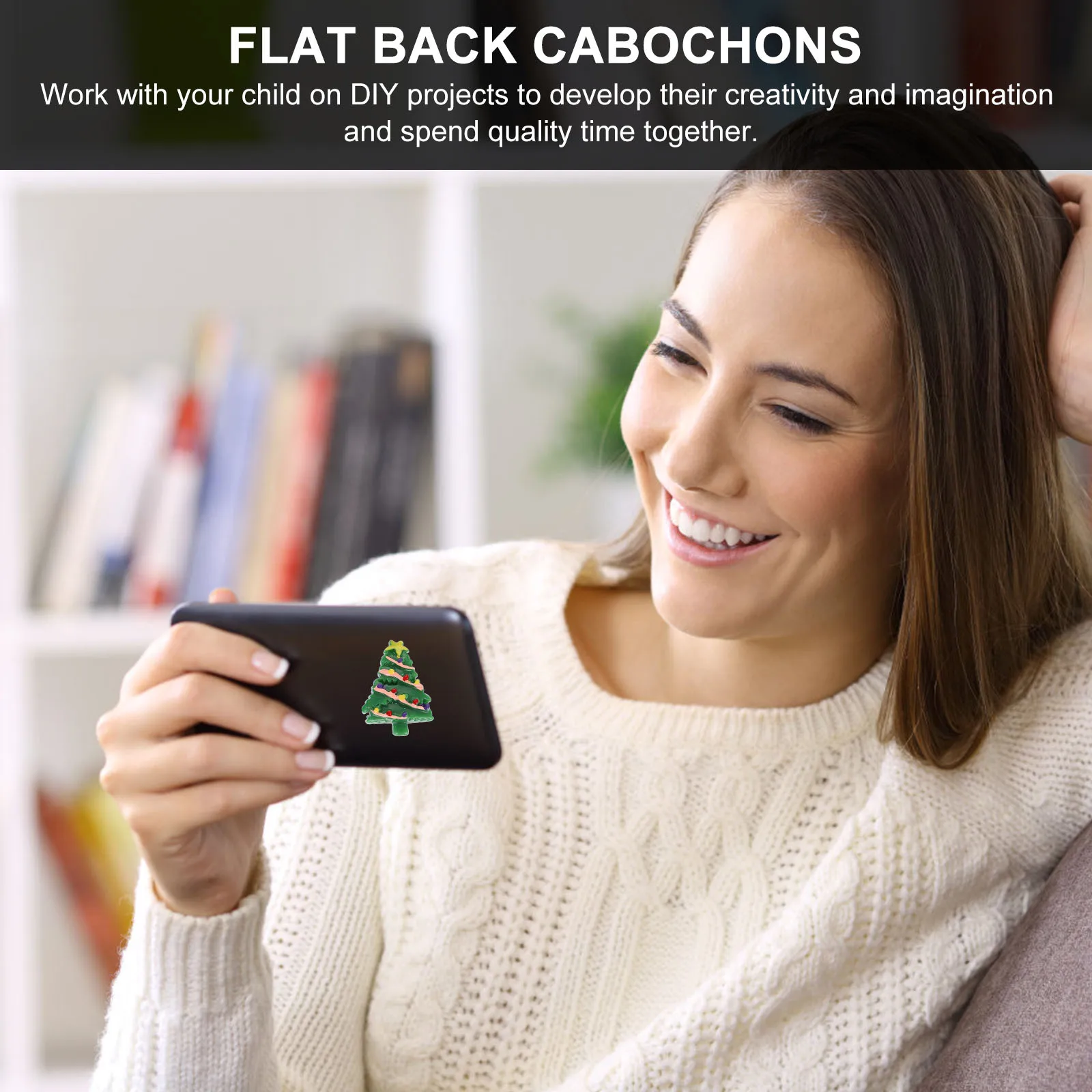 

24Pcs Christmas Flat Back Cabochons Christmas Tree DIY Jewelry Phone Shell Charms Scrapbook Making Phone Case Cabochons