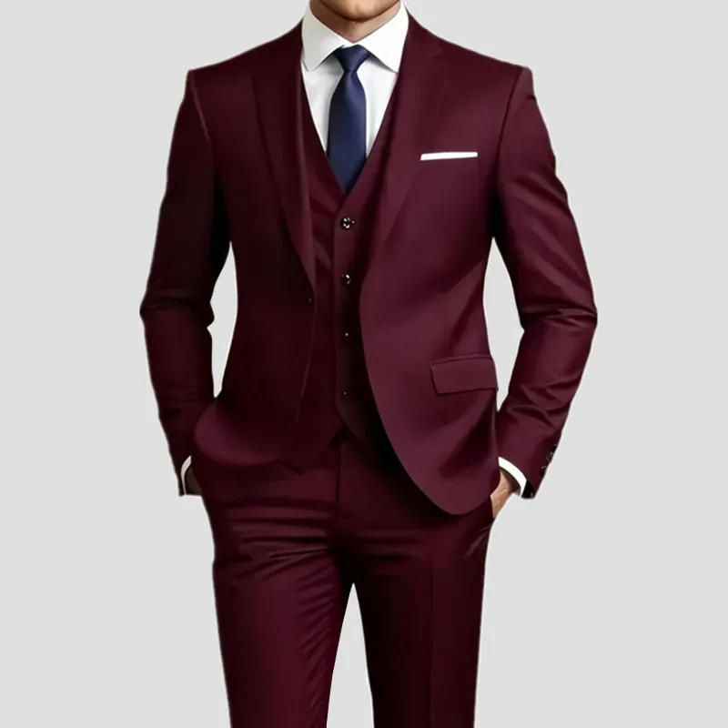 

Elegant Men's Suit Sets- Slim Fit Tuxedo Set for Weddings & Formal Occasions, Black Suit