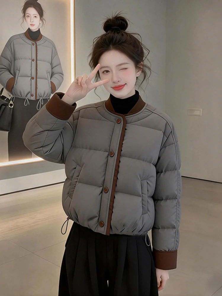 

Sweet Sister Winter ential Thiened Cotton Jaet Women's Loose Warm Coat Korean Sle Commute Long Sve round Ne