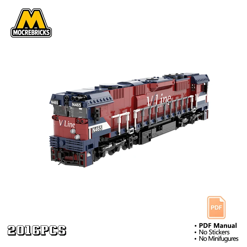 MOC Modern Regional Passenger Diesel Locomotive Building Blocks Set Commuter Railway Engine Model Adult Collection Gift