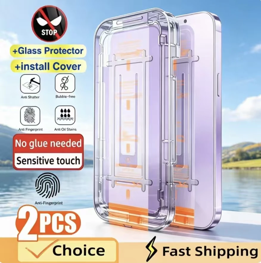 1-2PCS Easy Installation Dust Free Anti Spy Tempered Glass For Samsung A57 A56 A55 A35 A36 A16 A17 A26 A24 A15 A14 A13 A71 A72