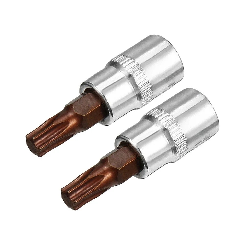 Square Drive Bit Socket Adapter Fit 3/8-inch drive ratchet Kit Repair Tool Short Reach for t30 1/4 Inch 2pcs  Square