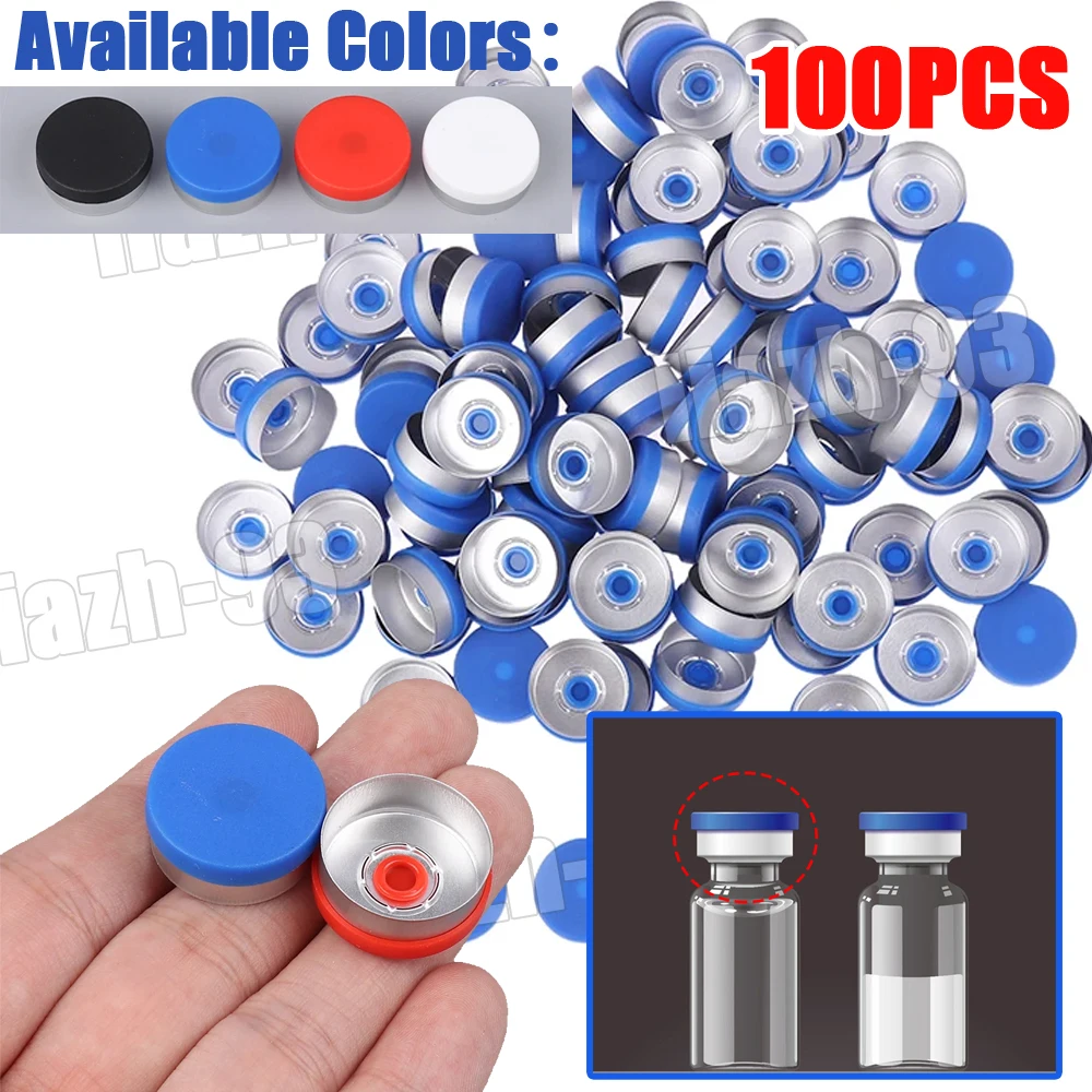

100PCS/Set Medical Vial Cap Aluminum Cap Medical Bottle Cap Outside Diameter 20mm Diameter Aluminum Caps Blue/Black/Red/White