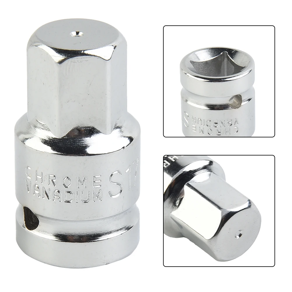 1pcs Socket 1/2inch 17mm Hex Shank Special Oil Pan Screw Socket Wrench Hexagonal Head For Auto Repairing Hand Tools