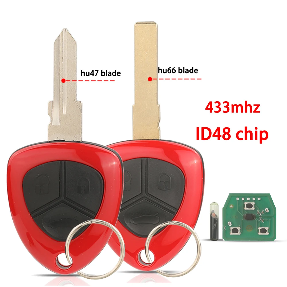 Llave remota para coche con chip jingyuqin ID48, 433,92 MHz, ASK 012432 TRWS46E, 3 botones, para Ferrari F430, F458, F612, F599, Control remoto para llaves de coche