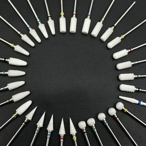 Imagen 2 del producto Brocas de cerámica para uñas, fresas rotativas de limpieza de cutículas de cerámica para manicura y pedicura, fresas de pulido Dental, color blanco, 1 ud.