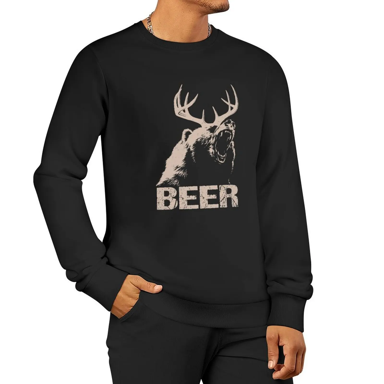 

Пуловер с капюшоном Beer Deer Bear, мужская осенняя одежда, осенняя куртка, мужские новые толстовки и кофты