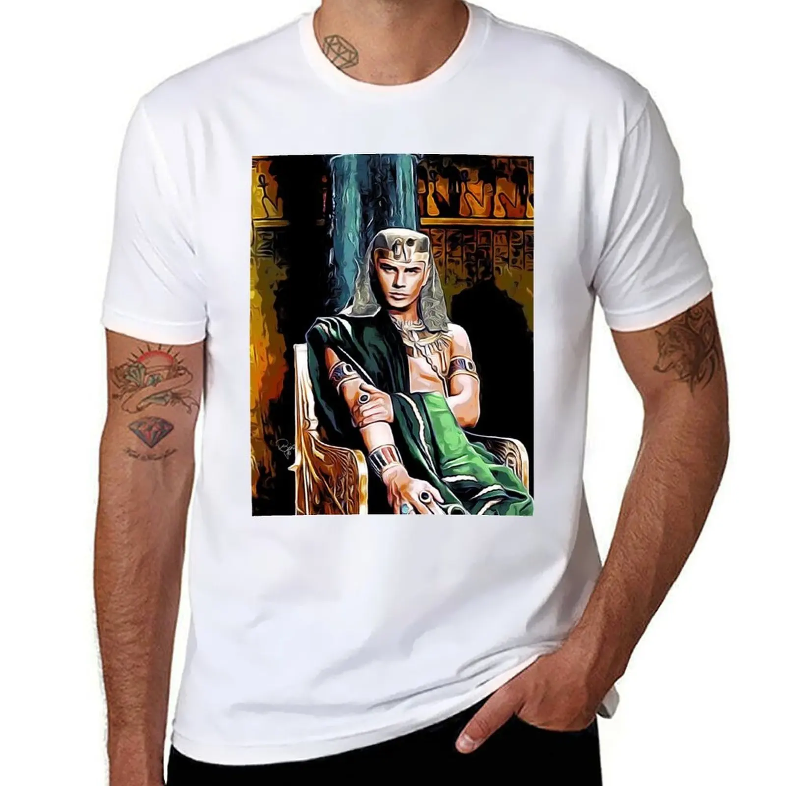 

YUL BRYNNER / RAMSES , BROTHER OF MOSES T-Shirt man t shirt cotton high quality t shirt man designer T-Shirt