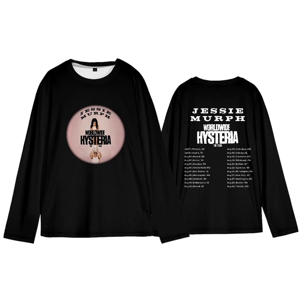 

Jessie Murph 2025 Worldwide Hysteria The Tour Merch Long-Sleeved Tee Shirt Harajuku Top Man/Woman Pullover Streetwear