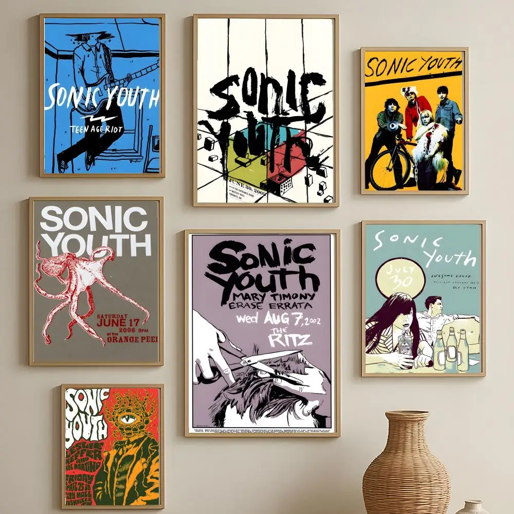 Classic Band Sonic Youth Poster Versatile HD Waterproof Wall Art Self-Adhesive Decor for Any Space Ideal Gift