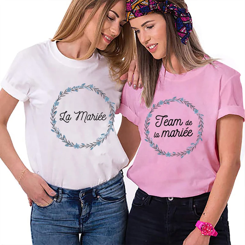 French Girls Single Farewell Bachelorette Hen Party Tshirt EVJF Future Bride Squad Tshirt Team Bride T-shirt Bridal Wedding Tops