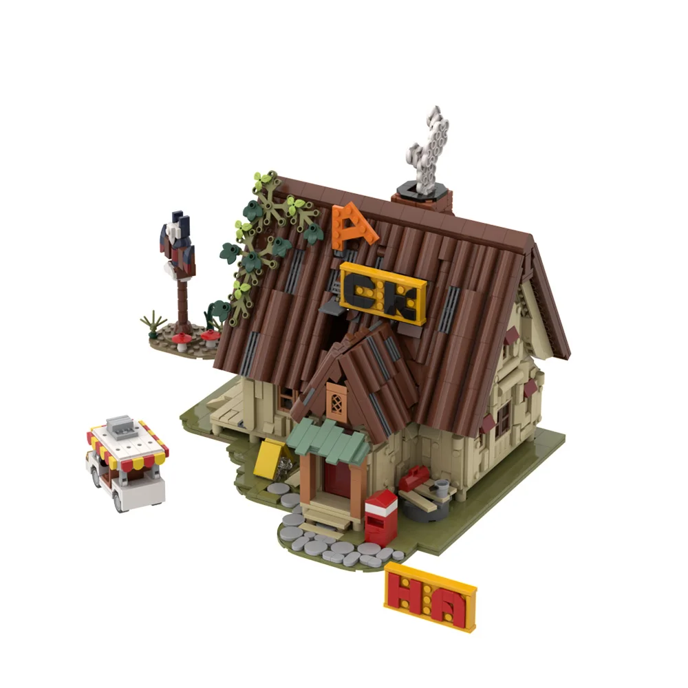 Gobricks MOC Bill Seif Haus Baustein Modell Sets Schwerkraft Haus Mystery Shack Architektur Ziegel Montage Spielzeug Kits Geschenke