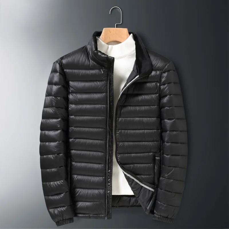 

Американская европейская новая модная осенне-зимняя мужская однотонная стеганая куртка с воротником-стойкой и длинным рукавом, простая базовая повседневная модная стеганая куртка