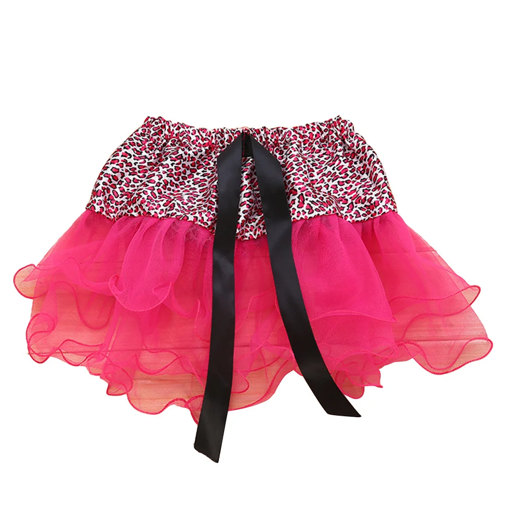 Leopard 3 Layer Ballet Tutu Skirt Rose Red for Kids Ballet Dance Dress Up Costume Party Skirts Kids Tutu Skirt