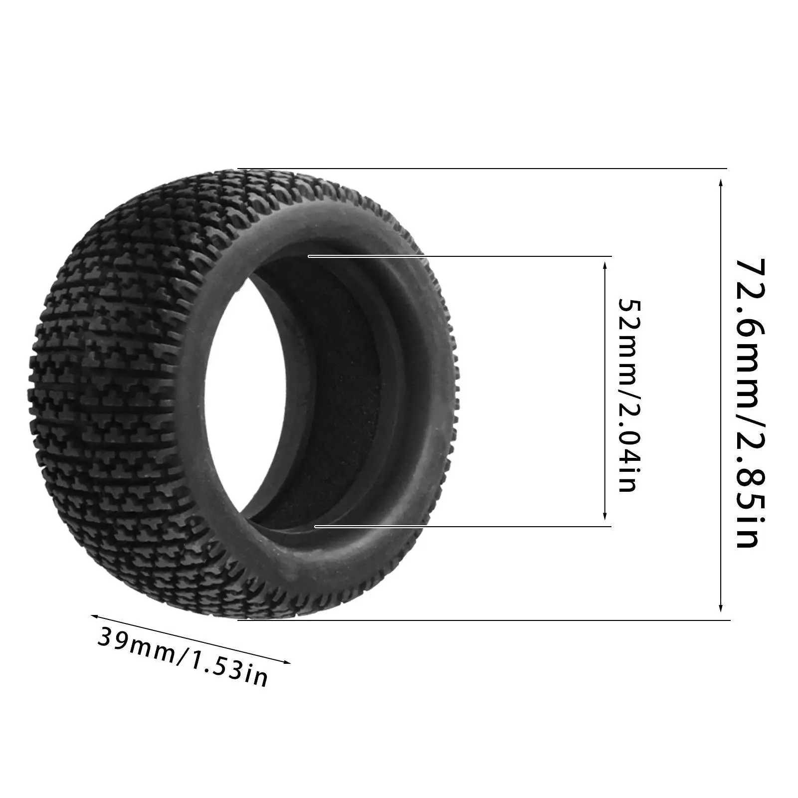 4 قطعة الإطارات المطاطية الناعمة الإطارات ل 1/16 1/12 قطع غيار السيارات العشب الإطارات مجموعة التحكم عن بعد اكسسوارات السيارات #6