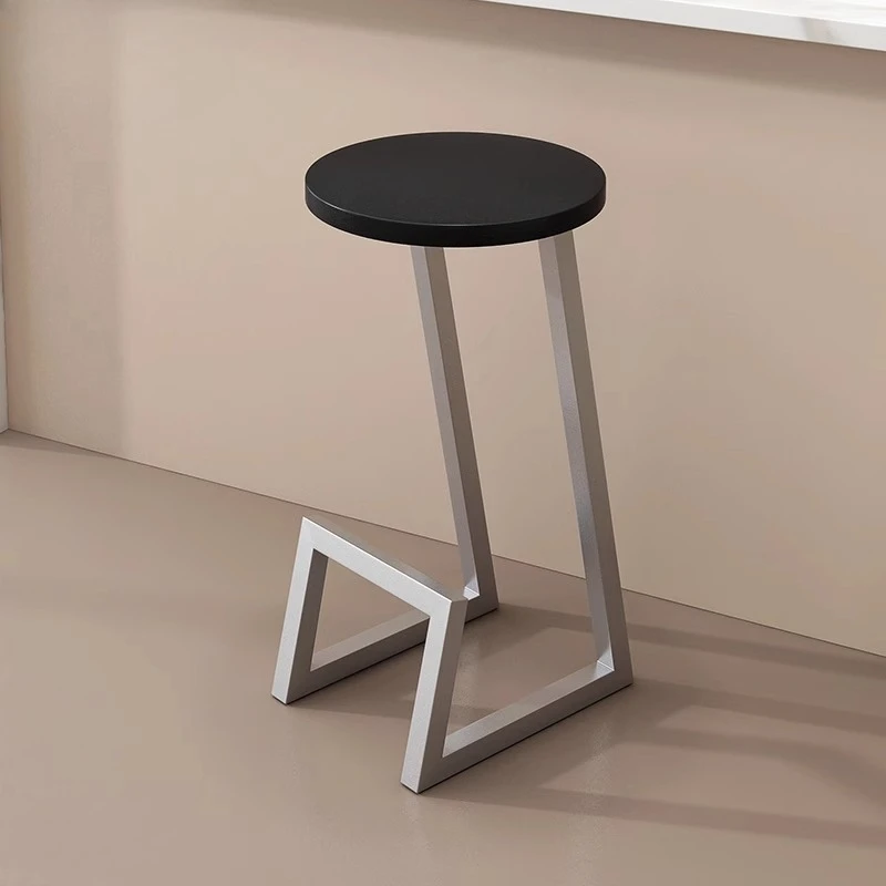 Scandinavian Bar Stool Industrial Solid Wood Height Chair Creative Iron Art Home Kitchen Island Seating for Cafe Bar Furniture