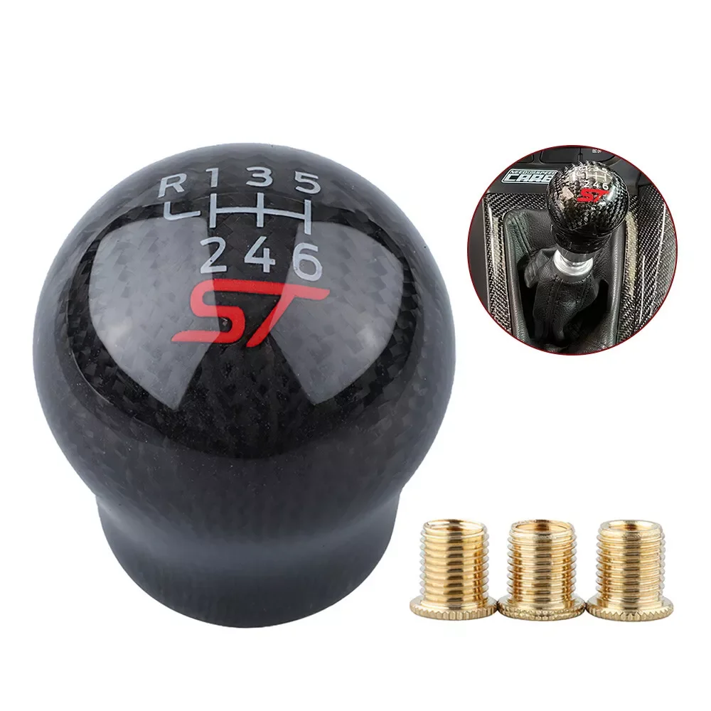 6 Speed Auto Accessories Car Manual Transmission Racing Carbon Fiber Gear Shift Knob For Focus Fiesta MK7 MK8 ST Shift Knob view 4