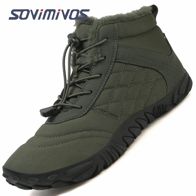 Men Snow Boots for Women Winter Boot with Comfortable Warm Fur Lined Ankle Booties Outdoor Slip on Waterproof Short Boots