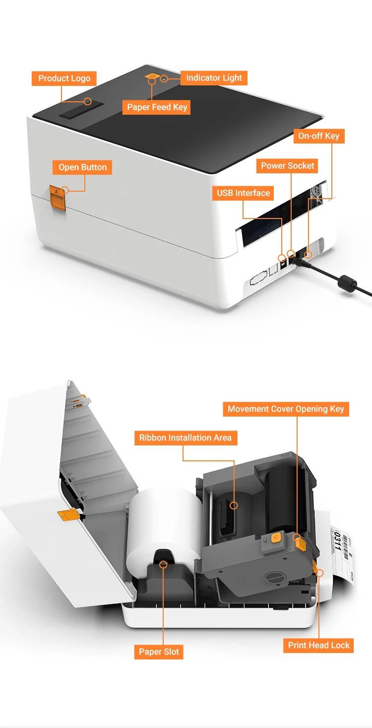 الوافدين الجدد AIMO T310 عرض عالي 300 ديسيبل متوحد الخواص سطح المكتب طابعة حرارية للملصقات طابعة حرارية للملصقات طابعة حرارية