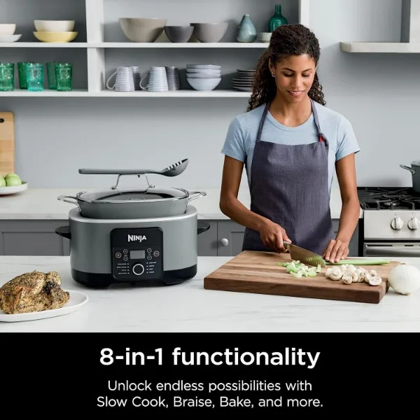 Ninja MC1001 Foodi PossibleCooker PRO 8,5 Quart multi-cooker, met 8-in-1 slowcooker, Nederlandse oven, stoomboot, glazen deksel geïntegreerd