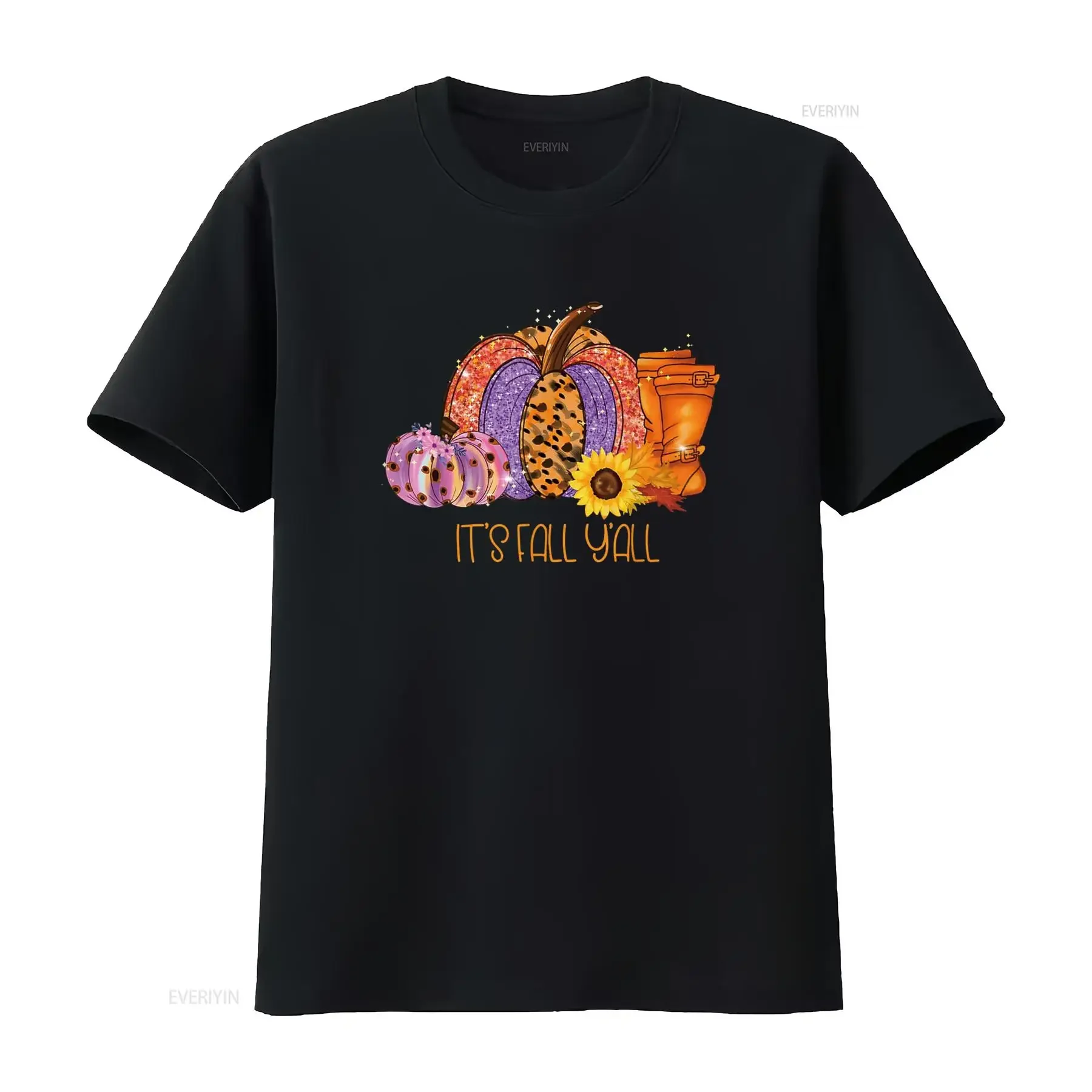 Thanksgiving Leopard Pumpkin Sunflowers It s Fall Y all T Shirt vintage Washed Slightly Soft homme Stylish graphic Versatile