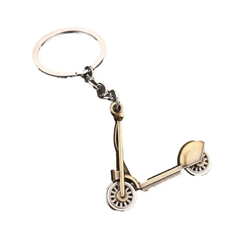 2024 Creative Metal Scooter Keychain Personalized Cool Small Battery Pendant Mini Keychain Pendant