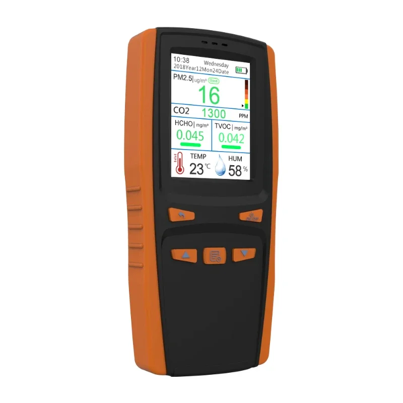 Quality Tester Multi-Functional Gas Analyzer Measures CO2/PM2.5/TVOC/HCHO Downloads for Indoor Use