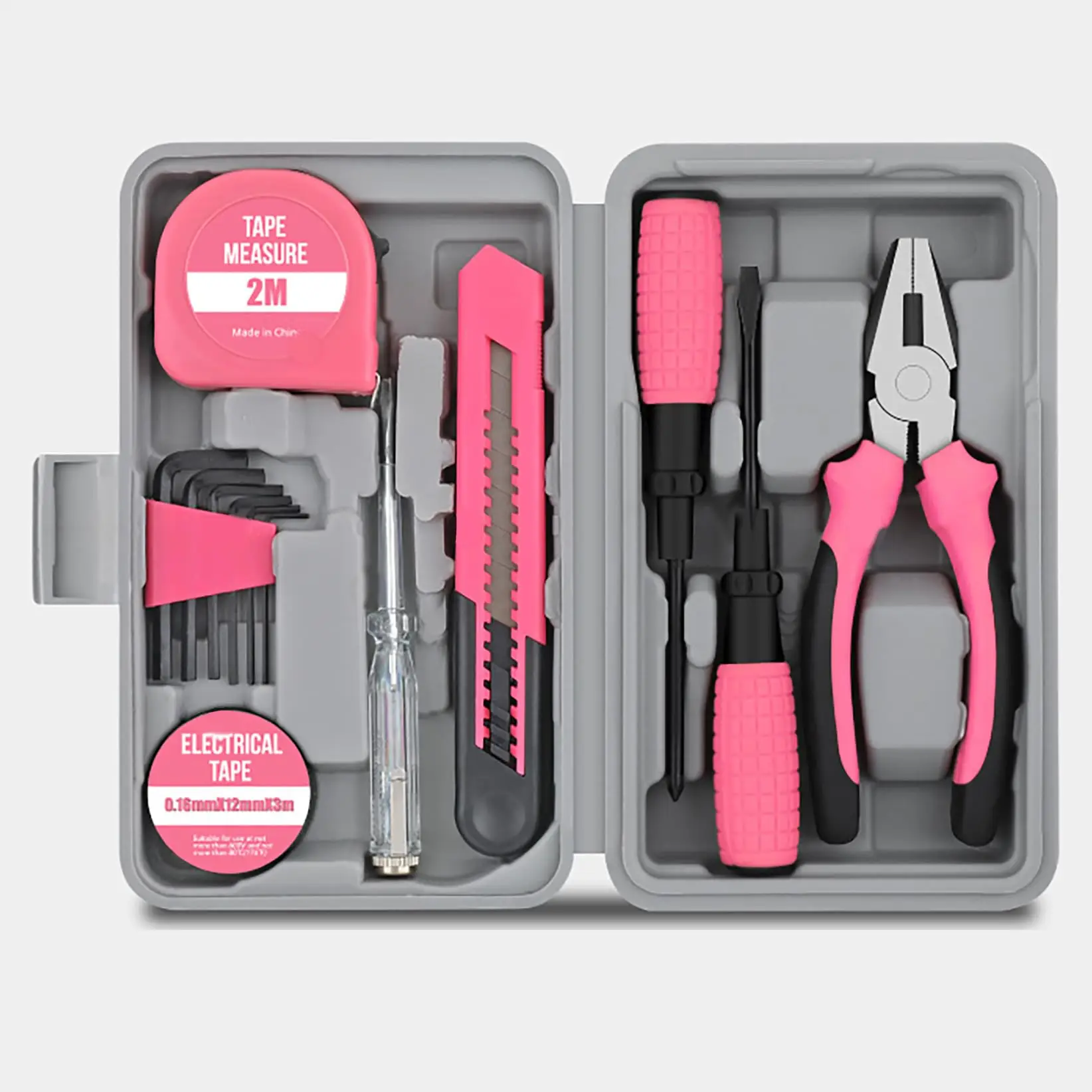 13Pcs Portable Household Tool Kit Multifunctional Hand Tool Set with Storage Box for Home Repair DIY Projects