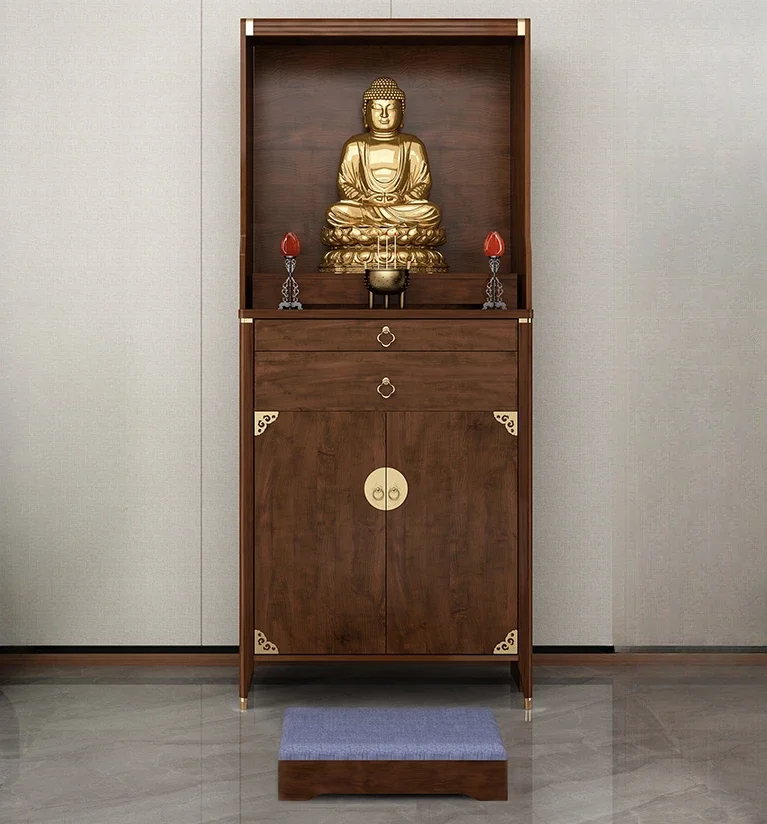 

Buddha Shrine Altar Solid Wood Frame Buddha Cabinet Incense Burner Table God of Wealth Bodhisattva Worship Table