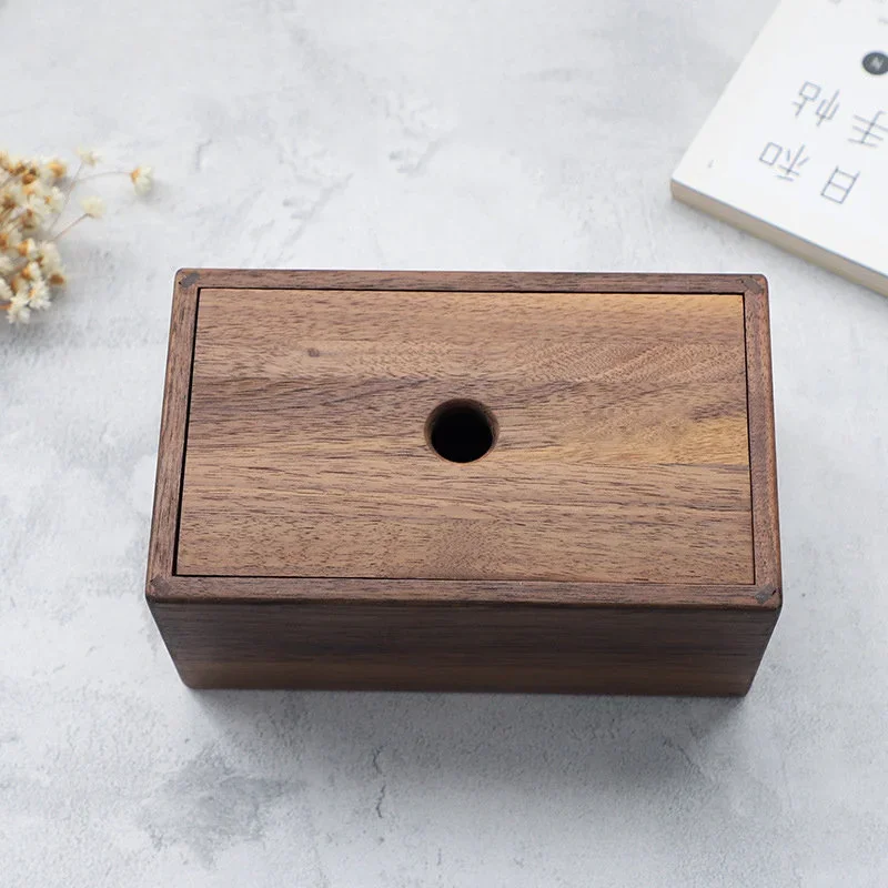 Wooden Tissue Box Rectangular Napkin Paper Towel Holder Car Tissue Holders Home Desktop Extractable Type Napkin Toilet Paper Box