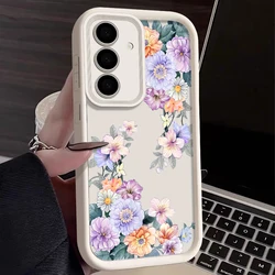Peony Flowers Case For Samsung Galaxy S25 Edge S24 S23 S22 Ultra Plus S24 FE A17 A55 A56 A15 A14 A35 A54 A36 Silicone Soft Cover