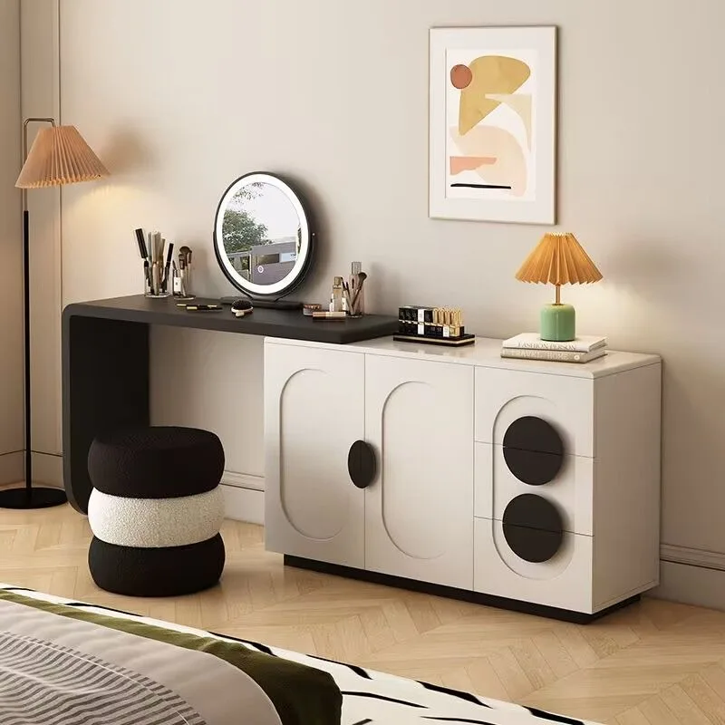 

Cream wind panda dresser solid wood rock slab small apartment master bedroom chest bedroom modern and simple
