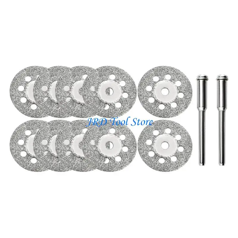 A2UD 10pcs 디아만틴 절단 디스크 22mm 로터리 도구 유리 타일 돌 나무 공예 응용 분야 22 개 맨드 렐