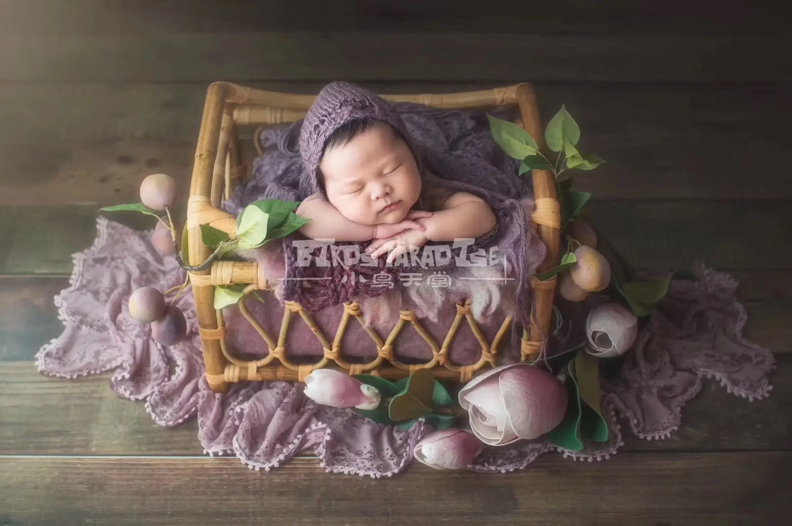 Newborn Photography Props Retro Rattan Lie Down Basket Chair Bebe Photo Accesories Recien Baby Girl Boy Posing Bed Background