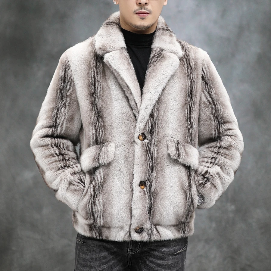 

Faux Fur Men's Coat Winter New Imitation Mink Coat Autumn Winter Jacket