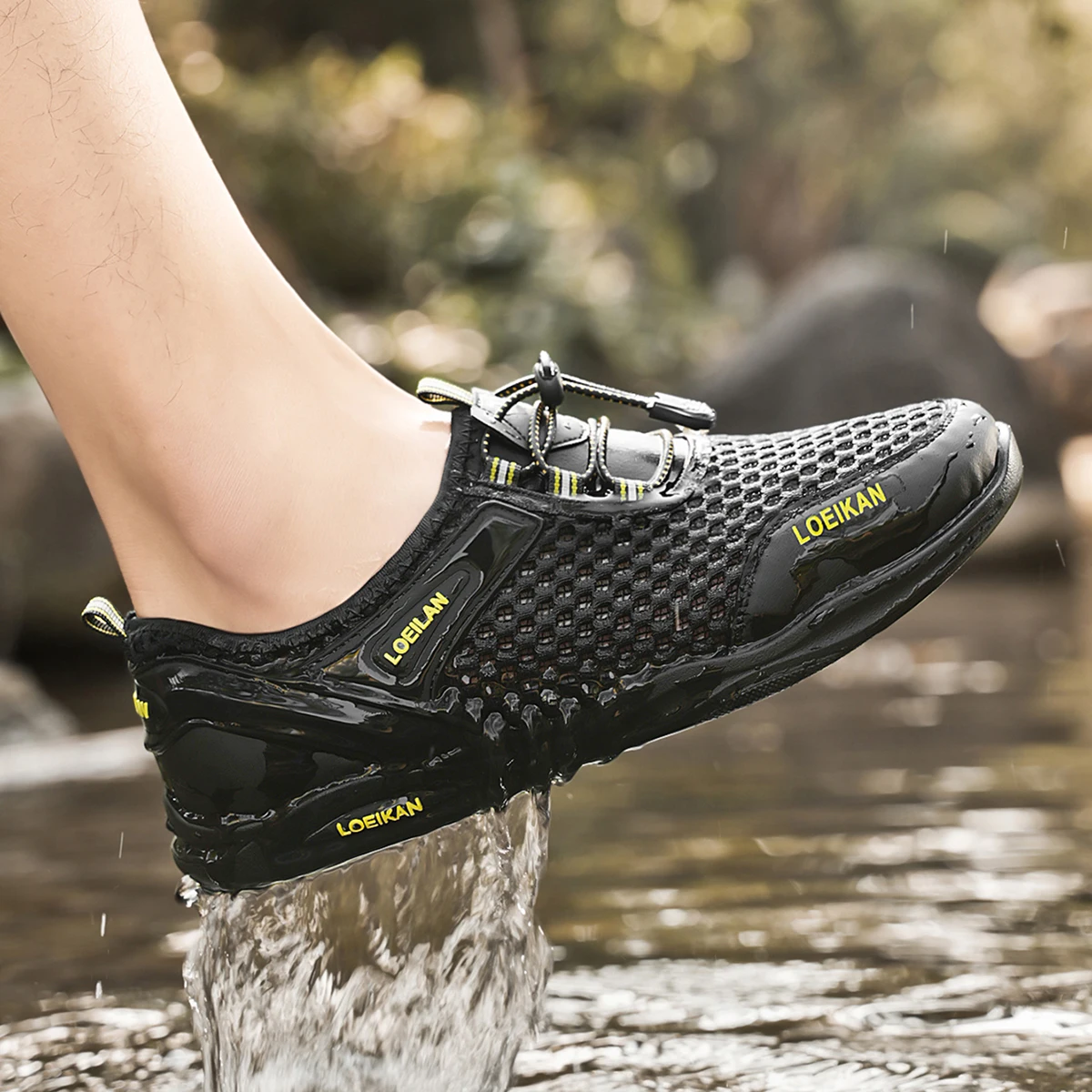 

Мужская обувь, летняя дышащая обувь с перфорацией, уличная нескользящая обувь для прогулок, легкая обувь на плоской подошве, повседневная сетчатая обувь для мужчин