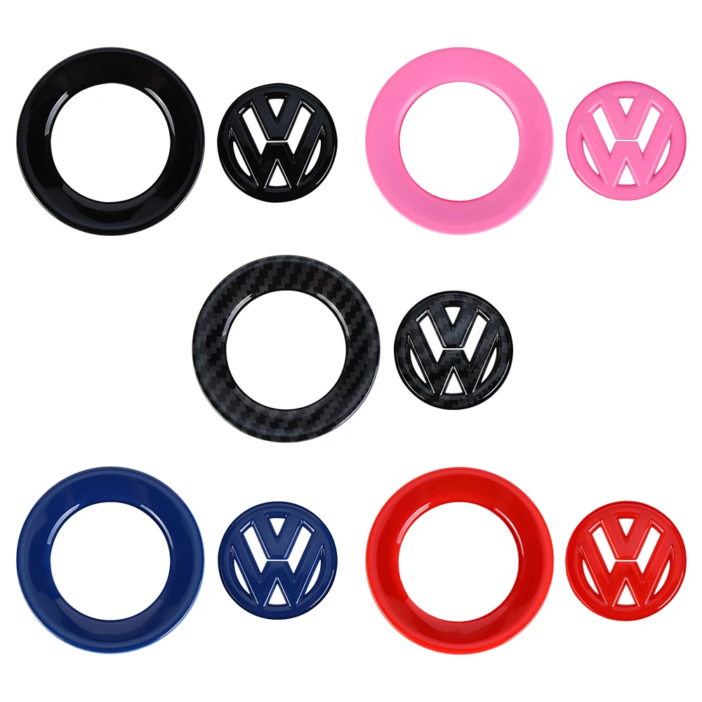 Car Steering Wheel Ring Trim Carbon Fiber Sticker Decal Cover Decoration For Volkswagen VW Golf 4 GTI Tiguan Passat