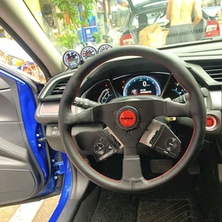 Car Modification Steering Wheel 14 Inch V1 Leather Multi-Color Arrow Horn Engraved Competitive Universal Racing Steering Wheel