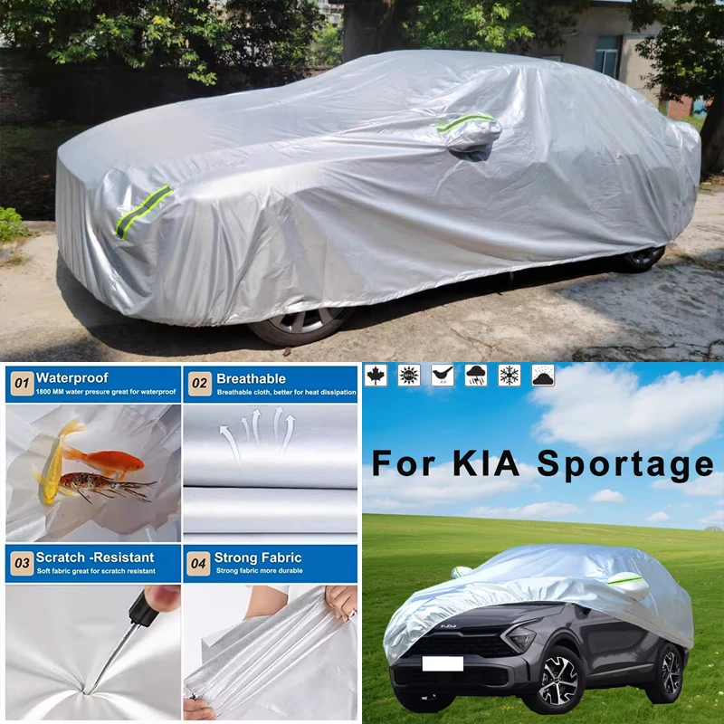 

For KIA Sportage Outdoor Protection Full Car Covers Snow Cover Sunshade Waterproof Dustproof Exterior Car Accessories